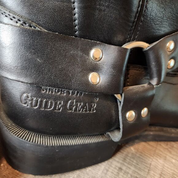 Guide Gear Harness Boots Black Leather Square Toe Motorcycle Biker Mens 12 - Picture 8 of 14